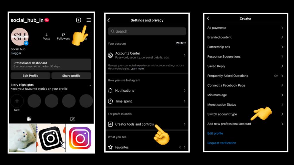 Instagram App screenshots to guide