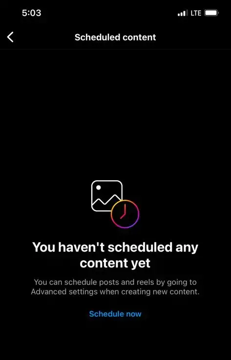 instagram post scheduler page for first time