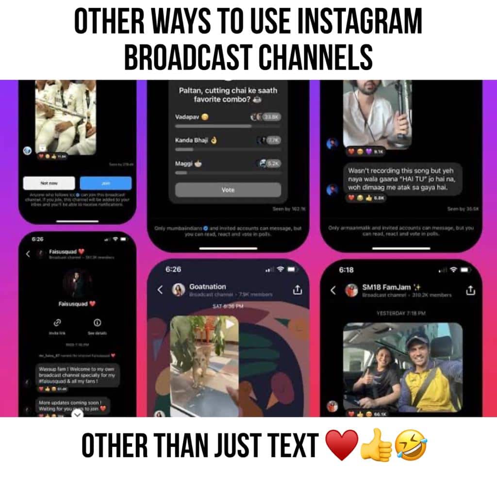 Other ways to use Instagram Broadcast Channel