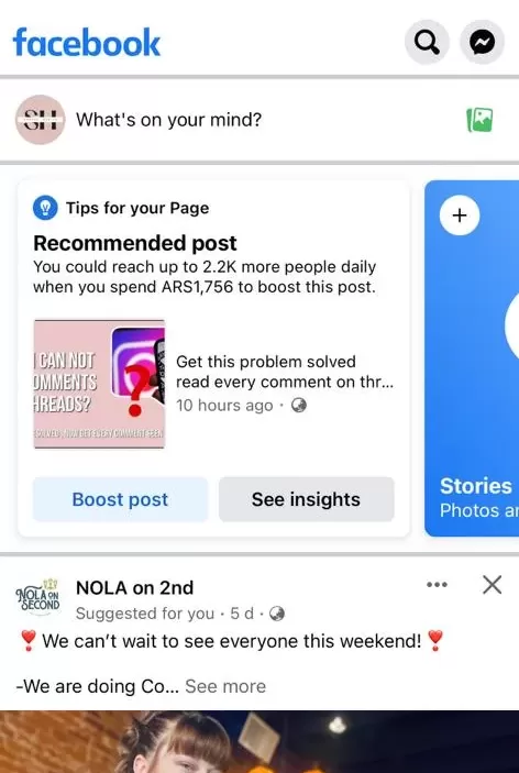 schedule a post on facebook step 1