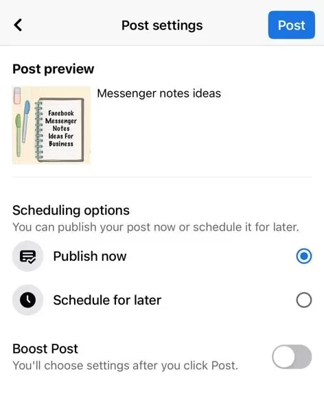schedule a post on facebook step 3
