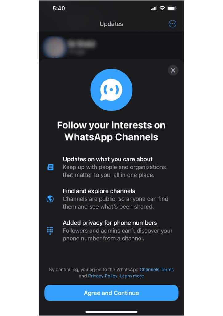 Follow your interest on whatsapp channels