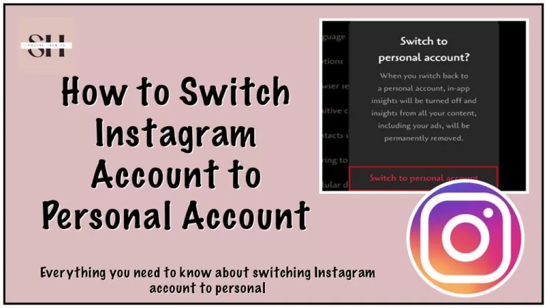 How to switch instagarm account to personal