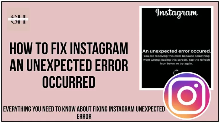 An Unexpected error occurred on Instagram