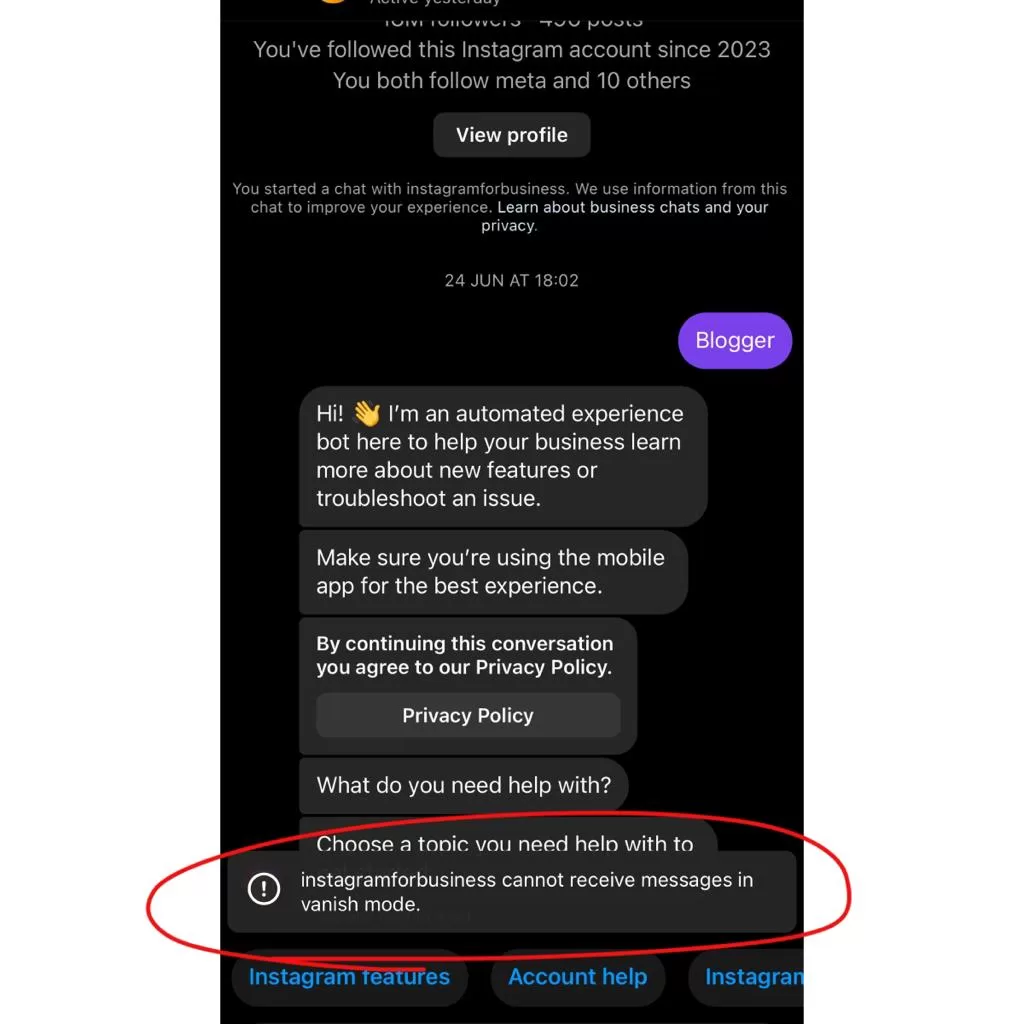 reasons behind vanish mode not working