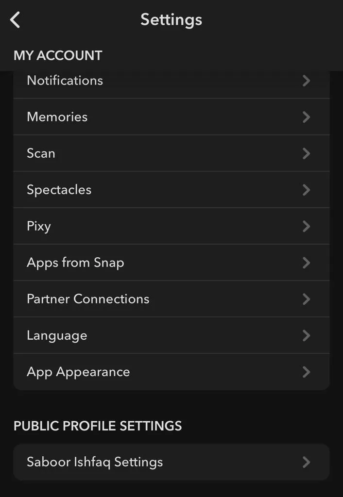 snapchat dark mode feature setting