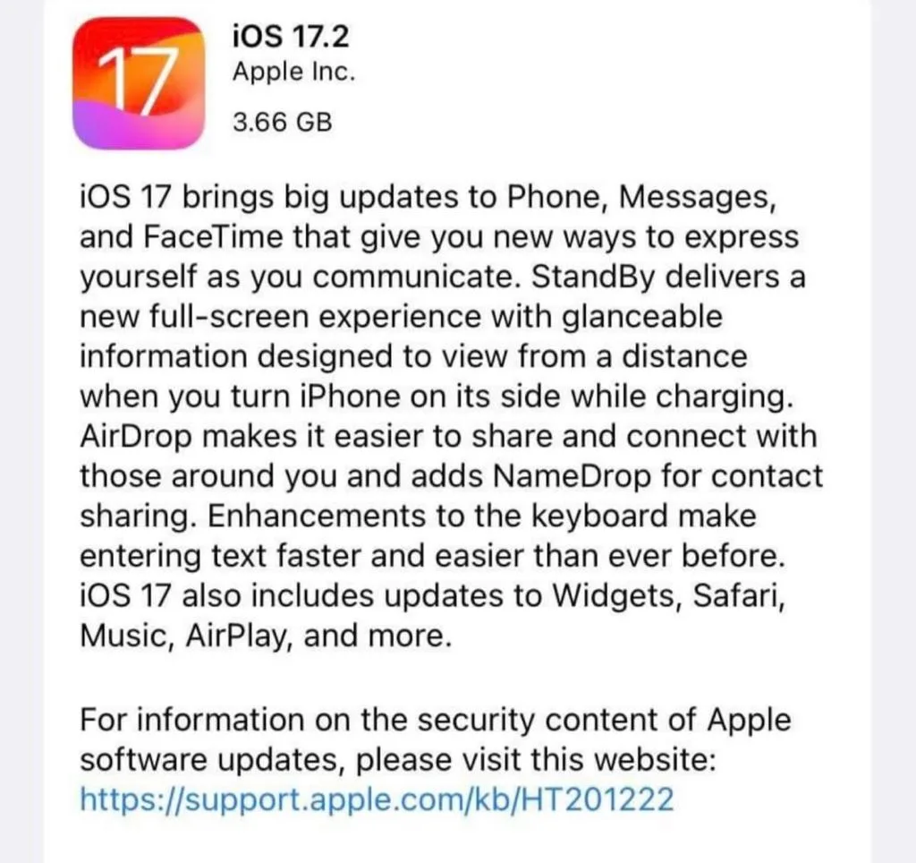 iOS new update