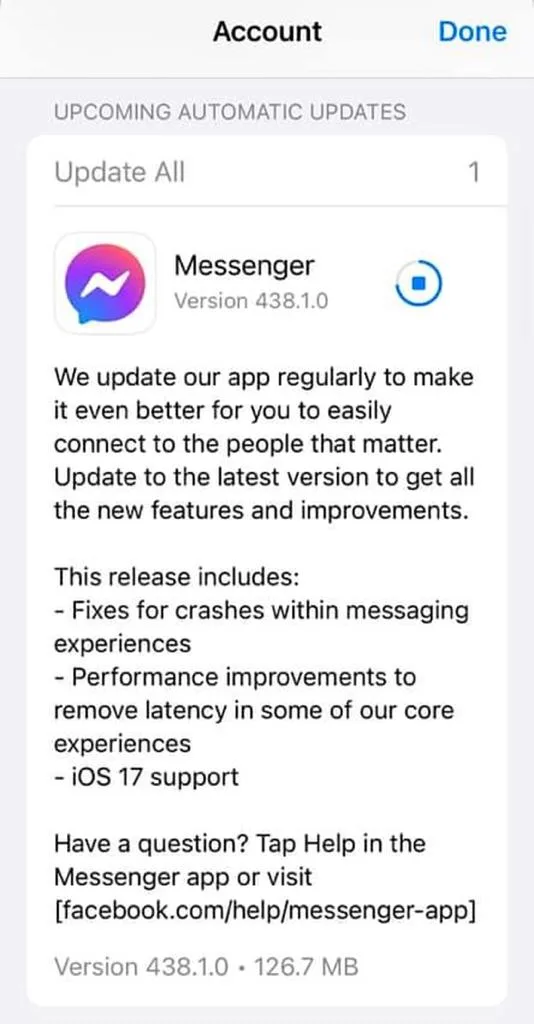 messenger new update