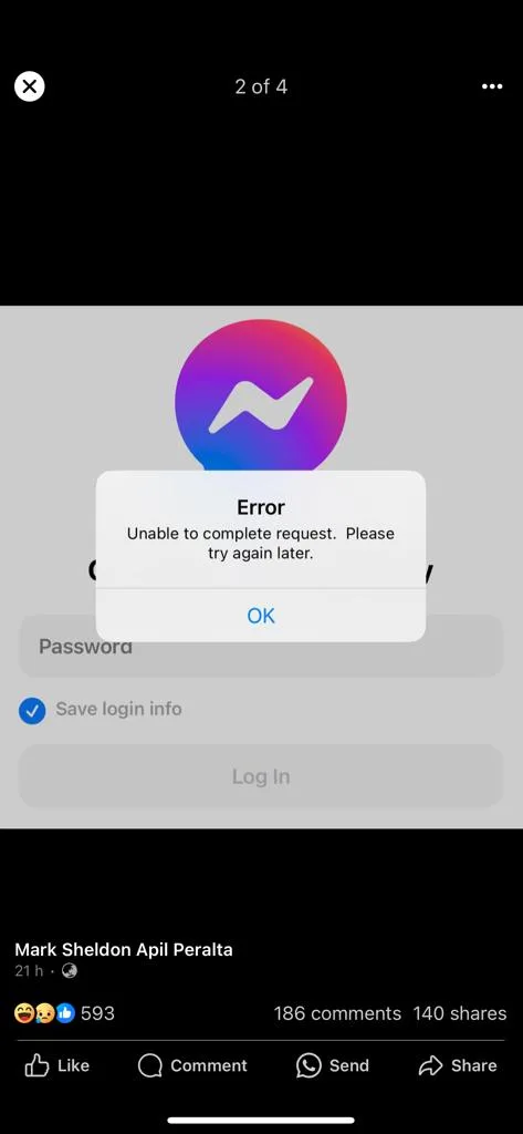 not able to log in again