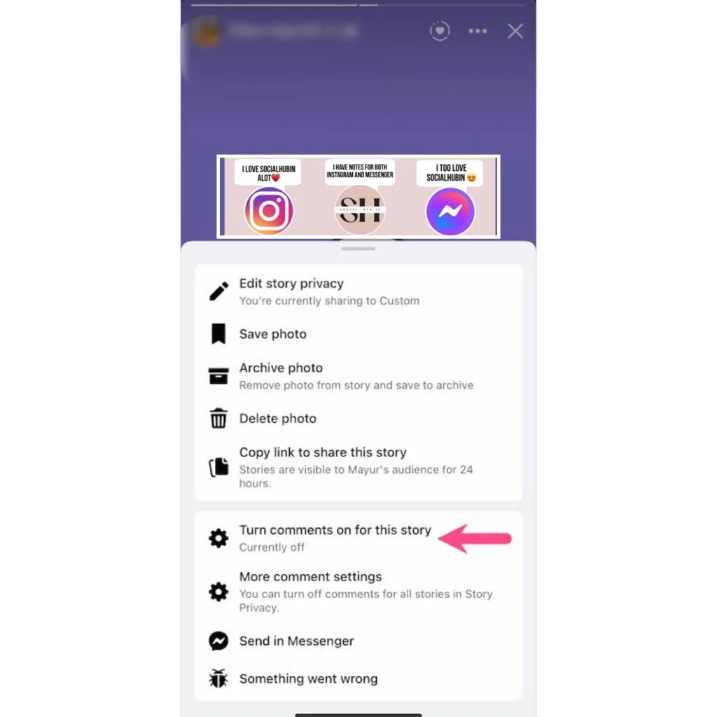 turning comments off after sharing
