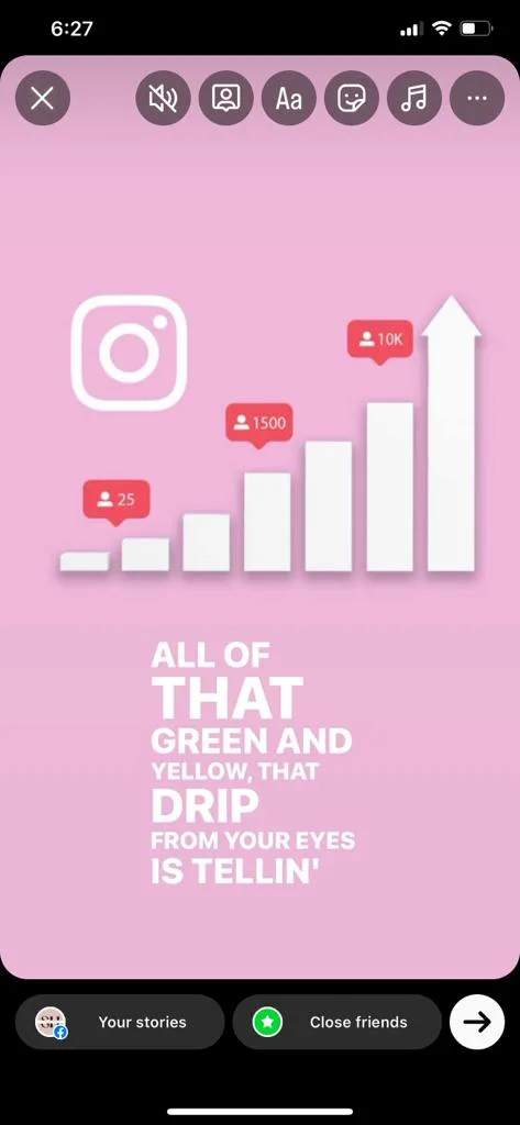 how to add story with only lyrics on Instagram