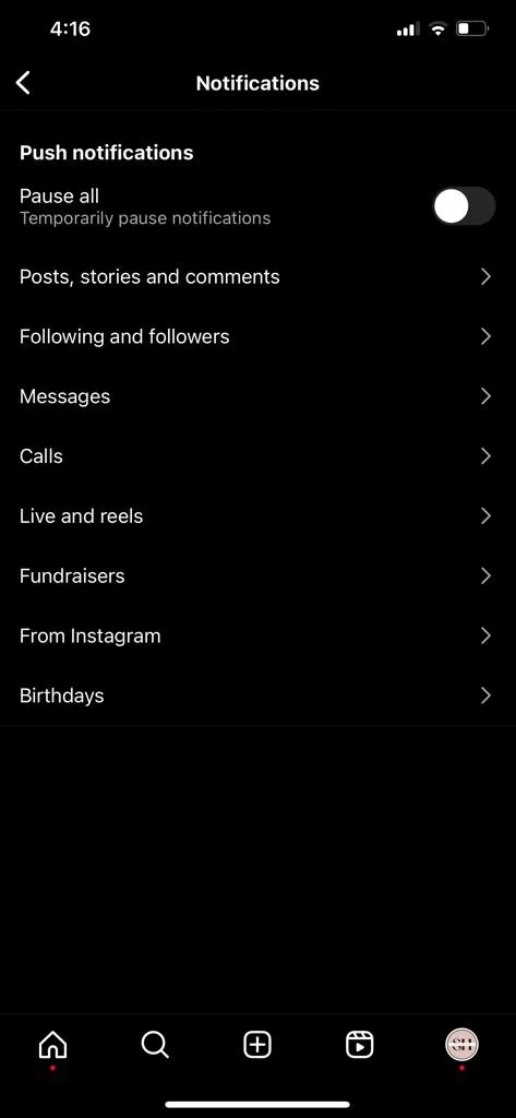 How To Turn Off push notifications on Instagram 