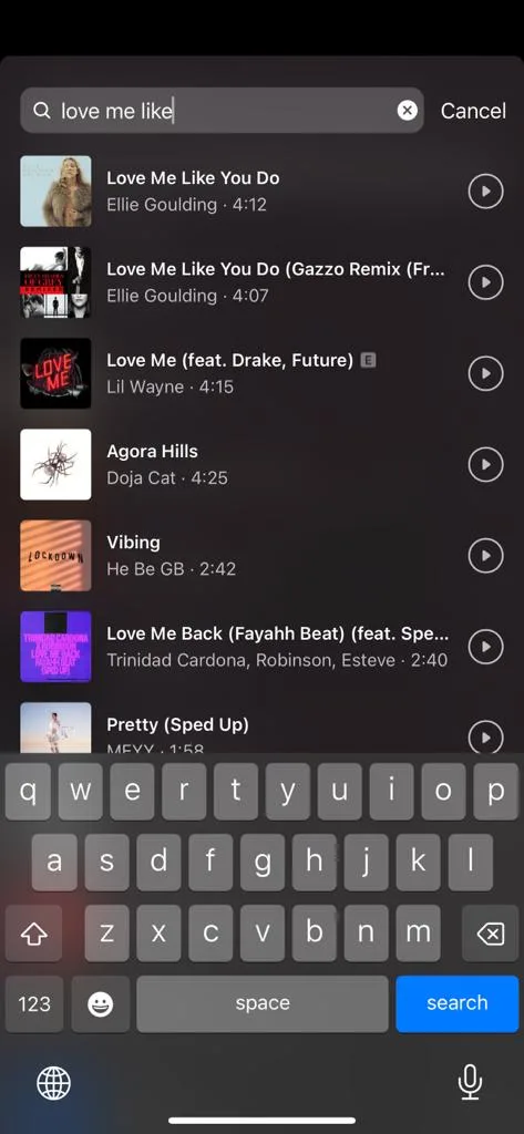 how to add music lyrics to Instagram story