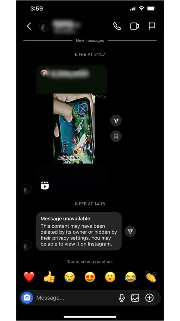 Message Unavailable On Instagram