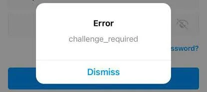 challenge required error on Instagram