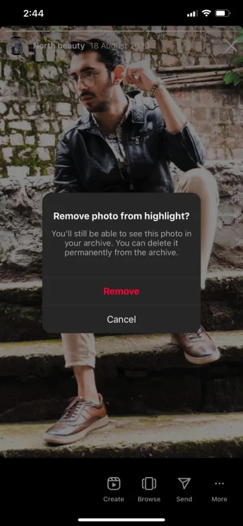 how to remove a photo from highlight.