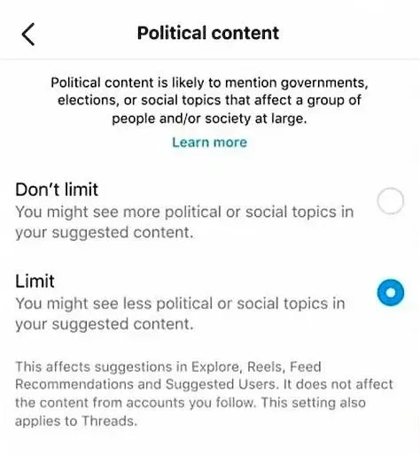 how can i control sensitive content on Instagram