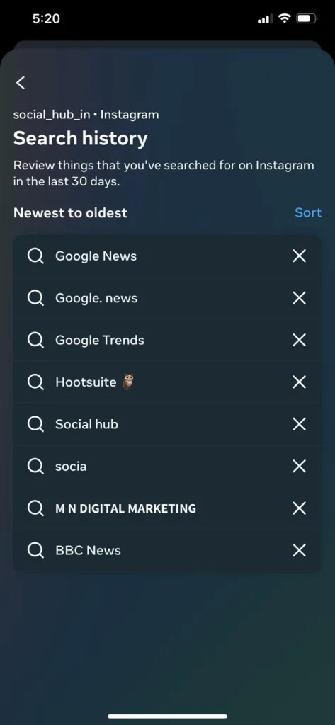 how do I clear my Instagram feed for new content