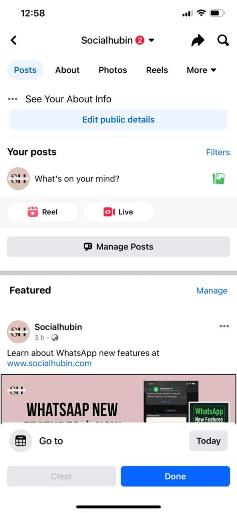 how to see memories of a specific date on Facebook