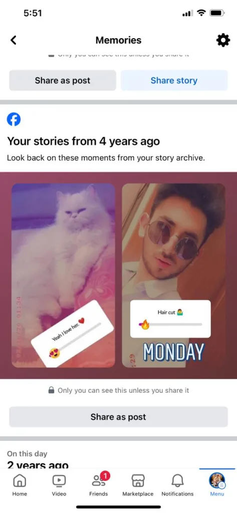 how to see my old birthday posts in Facebook memories.