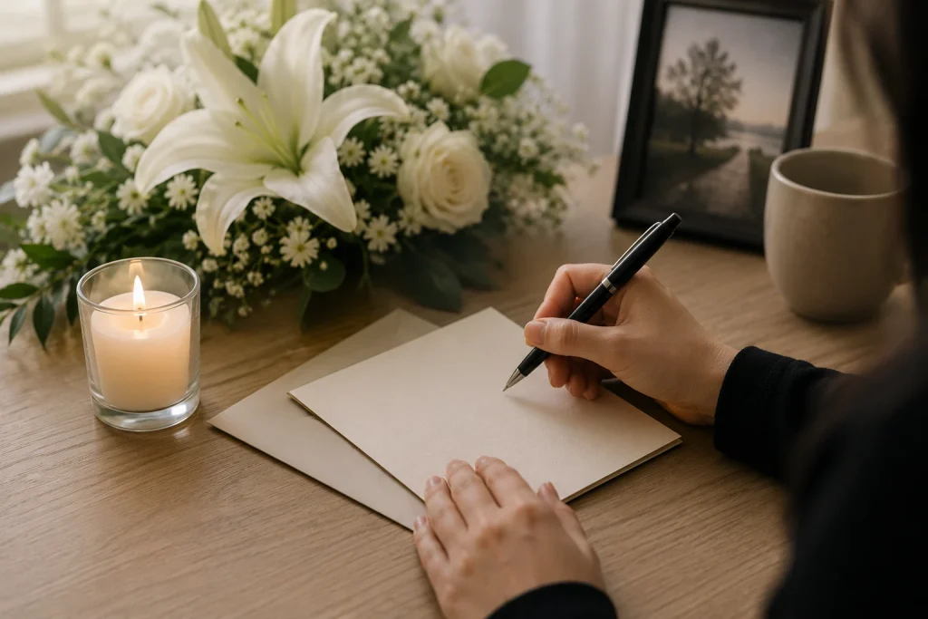 Thank you notes after funeral